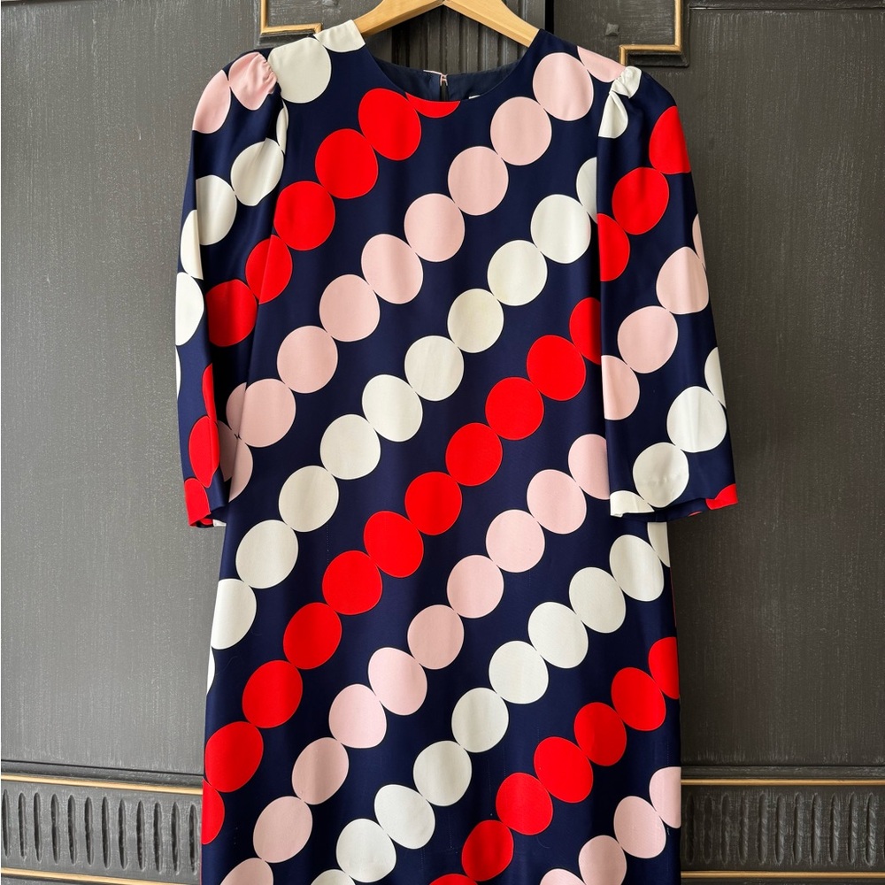 Polka Dot Women's Dress - Red, Pink, and Navy
